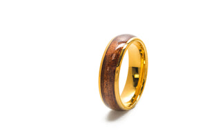 Koa Eternity Ring - Curved Gold