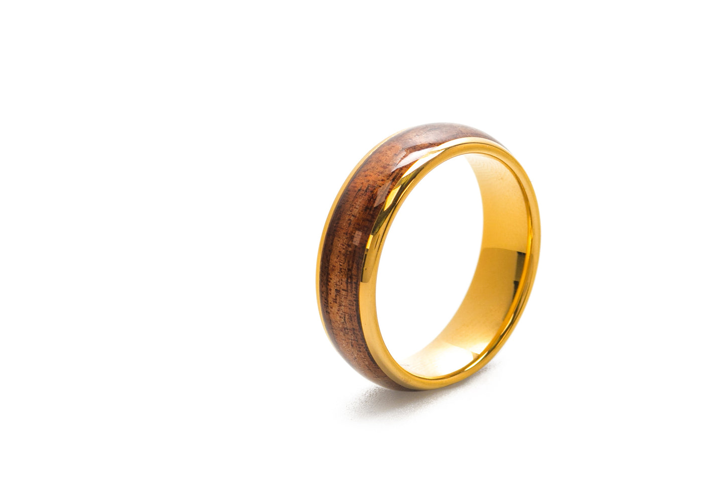 Koa Eternity Ring - Curved Gold