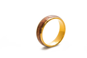 Koa Eternity Ring - Curved Gold