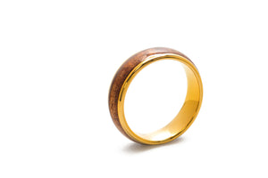 Koa Eternity Ring - Curved Gold