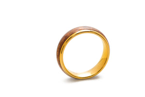 Koa Eternity Ring - Curved Gold