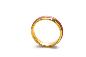 Koa Eternity Ring - Curved Gold