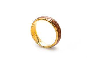 Koa Eternity Ring - Curved Gold