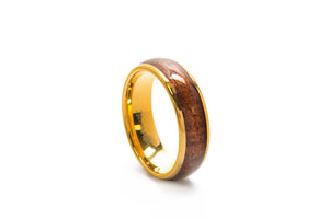 Koa Eternity Ring - Curved Gold