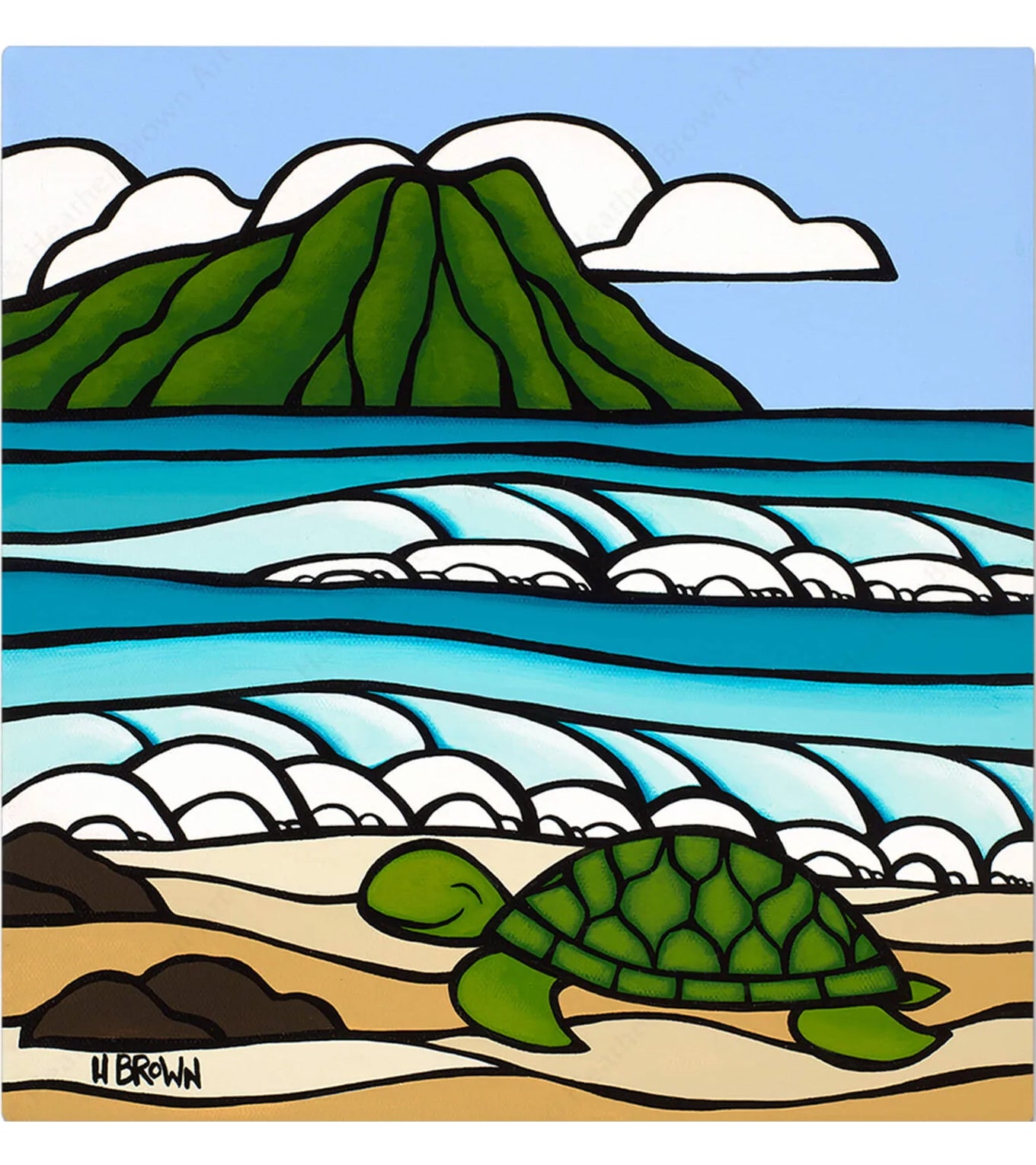 Honu Smile de Heather Brown - Edición limitada Giclée