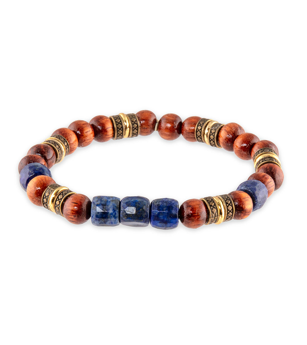 Lapis, Koa & Alloy Metals Bracelet by Bergan