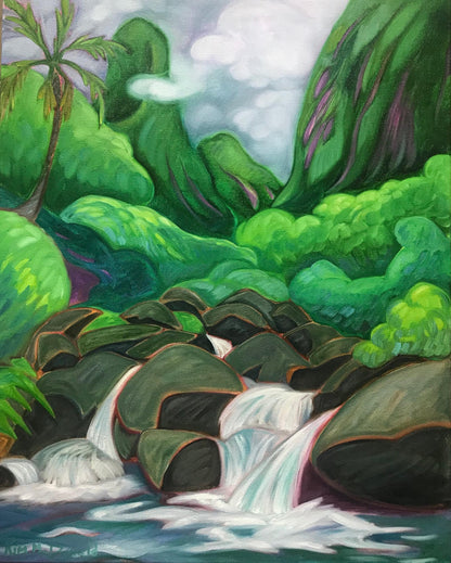 Iao Valley River Run by Kim McDonald