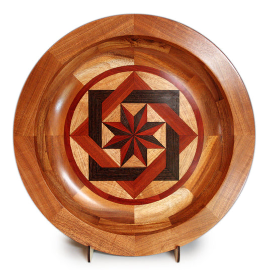 Segmented Koa Platter "Interlace" 20" by Mark and Karen Stebbins