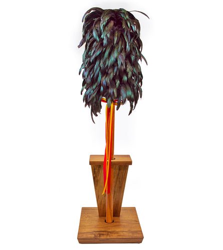 3' Kahili Rooster Feather with Pole