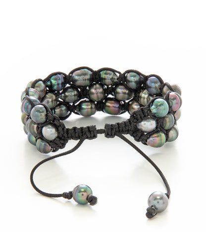 タヒチアンパール編みブレスレット（39粒） - 36958C