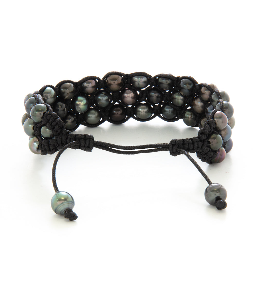 タヒチアンパール編みブレスレット（45粒） - 36960C