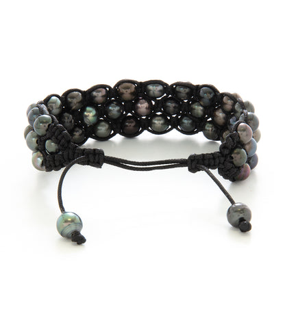 タヒチアンパール編みブレスレット（45粒） - 36960C