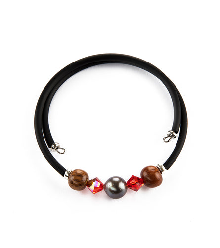 Tahitian Pearl Hyacinth Black Adjustable Bracelet