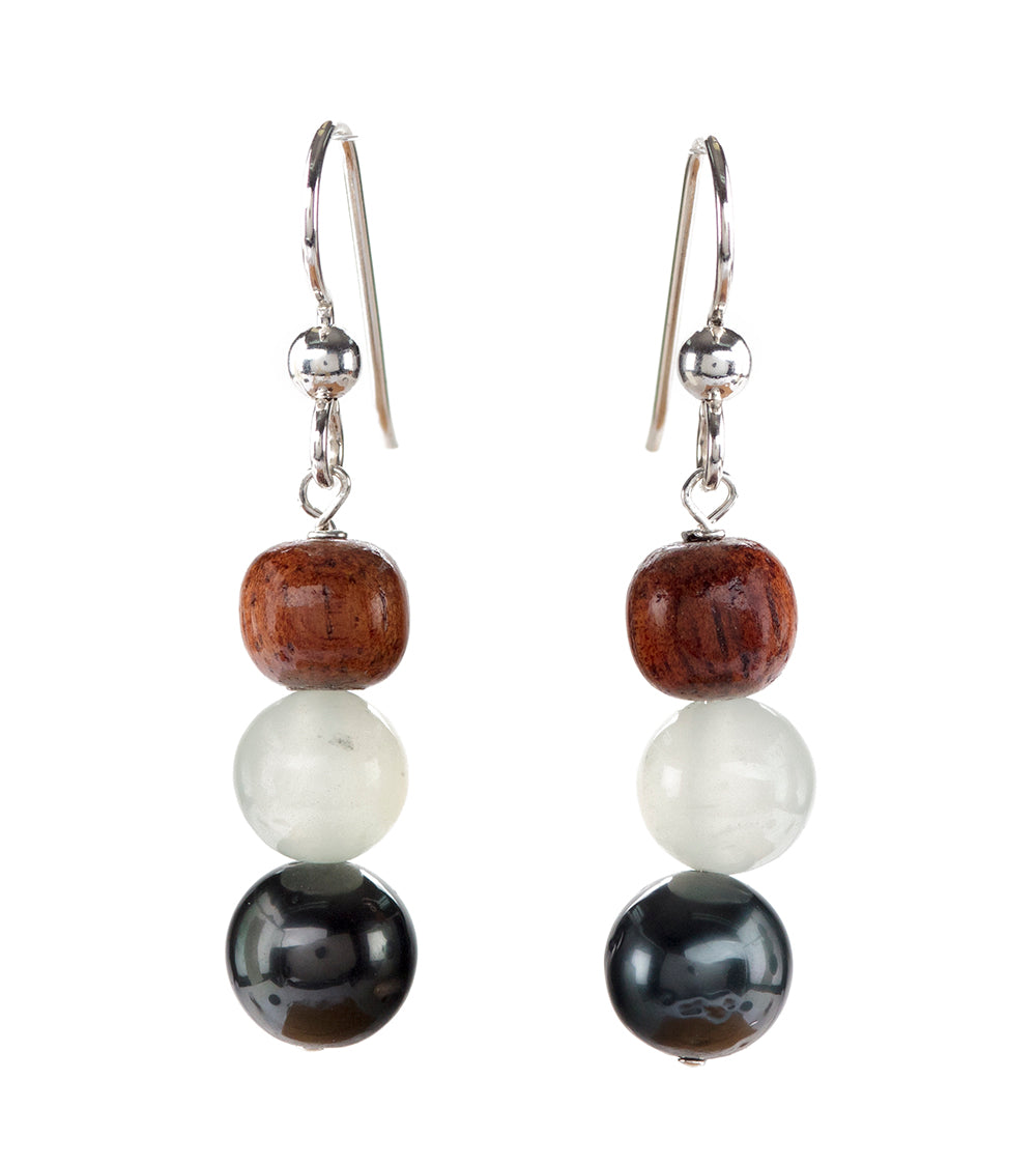 Tahitian Pearl Burmese Jade Earrings