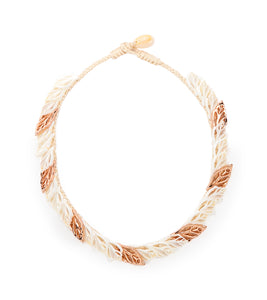 Single Layer with Rose Gold Leaf Necklace - 53466