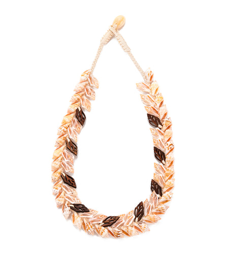 Double Layer Shells with Koa Necklace - 53477