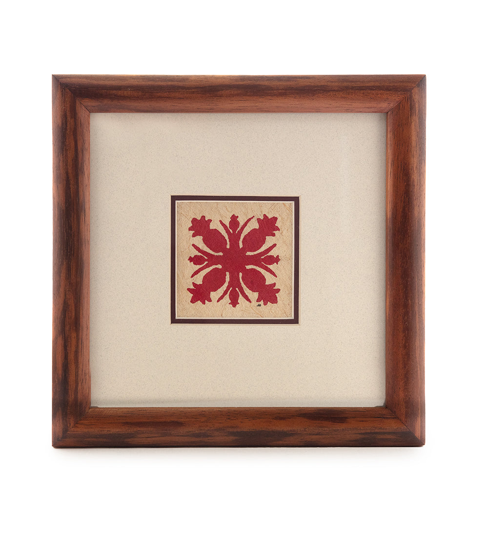 Hawaiian Quilt Tapa (8x8 Red) by Joanne How
