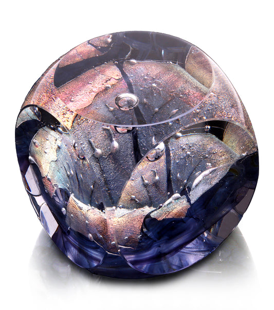 Escultura de vidrio "Gran cubo gris" de Ben Silver