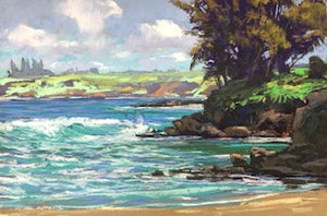 Original Pastel Painting "Fleming Beach" by Michael Clements 18x12