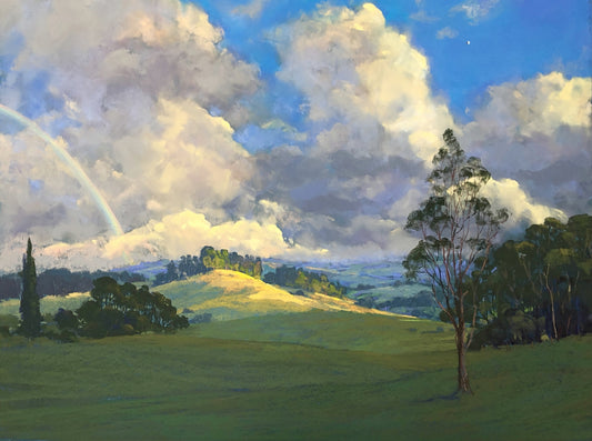 マイケル・クレメンツ作 オリジナルパステル画「クーラ・ゴールデン・アワー」 36x28