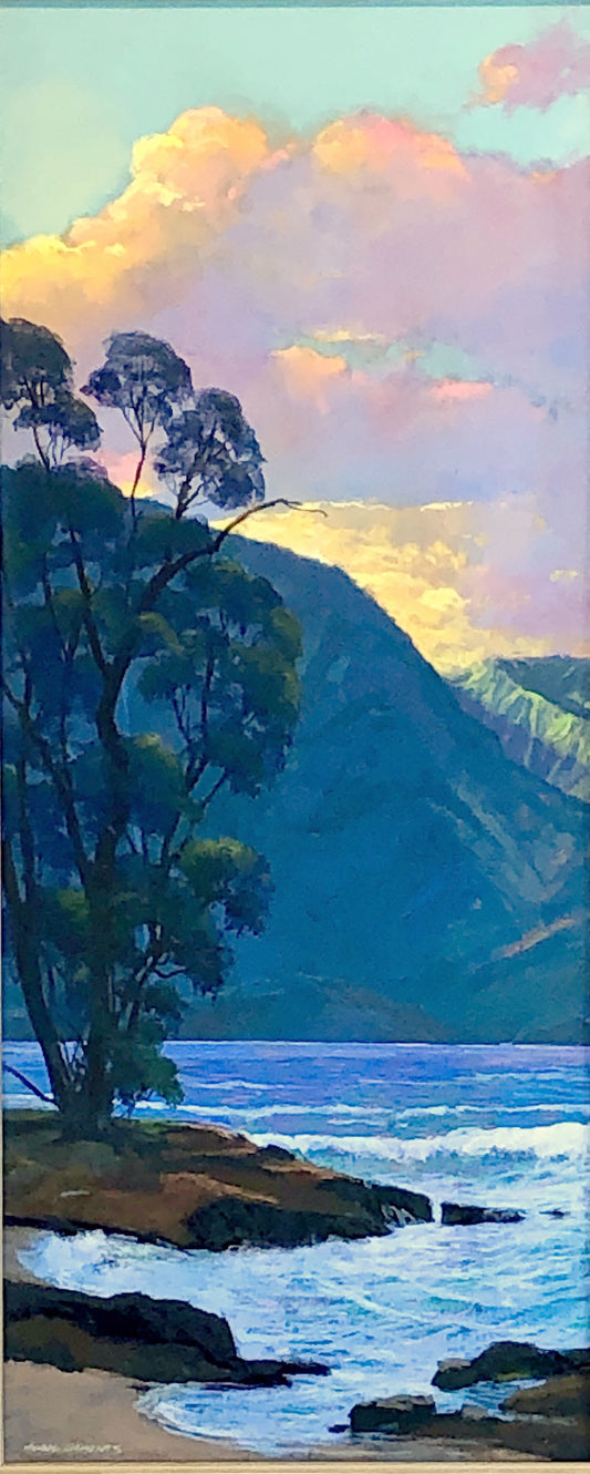 マイケル・クレメンツ作 オリジナルパステル画「ケアナエからの眺め」 20x48