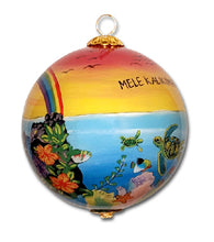 Glass Ornament - Santa's Dolphin Sled "Mele Kalikimaka"