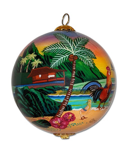 Glass Ornament - Chicks, Keiki and Rooster