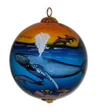 Glass Ornament - Humpback Whales, Dolphins and Honu