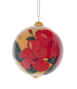 Glass Ornament - Radiant Hibiscus Hawaii