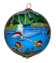 Glass Ornament - Surfing Santa and Friends Hawaii