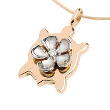 Plumeria Honu Pendant with Diamond