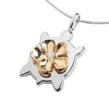 Plumeria Honu Pendant with Diamond
