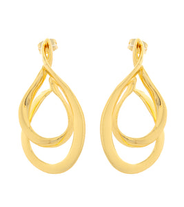 "Double Teardrop"  Gold Earrings