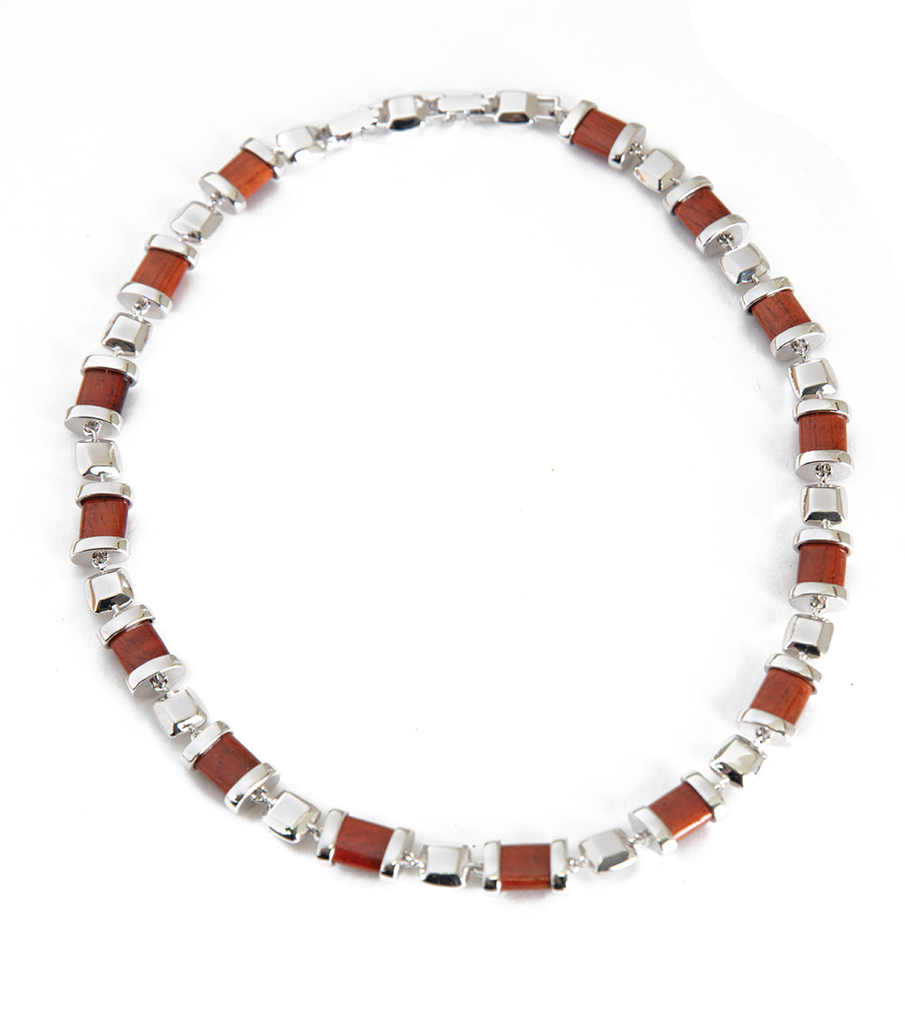 Collar de rodio de koa Joyería fina de koa