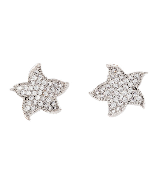 Pendientes de estrella de mar con pavé de circonitas cúbicas - MJHC50011
