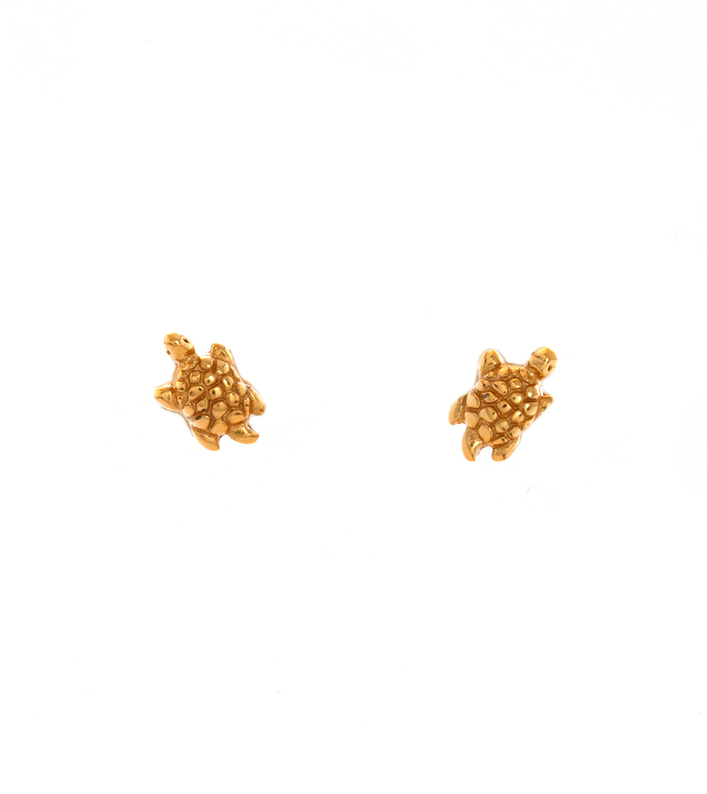 Gold plated Honu Earrings, Extra Small
