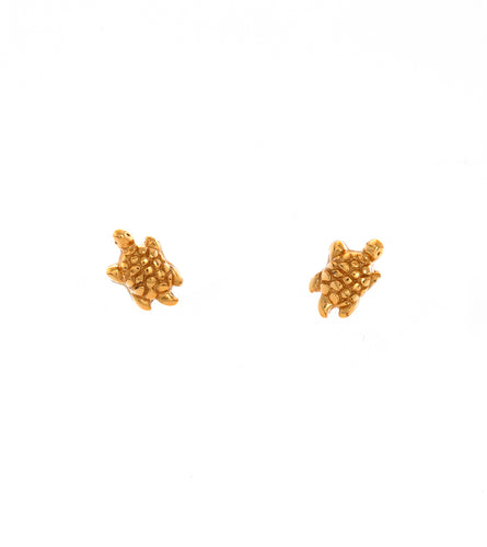Gold plated Honu Earrings, Extra Small
