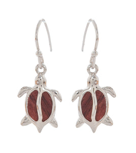 Koa Petro Rhodium Honu Earrings