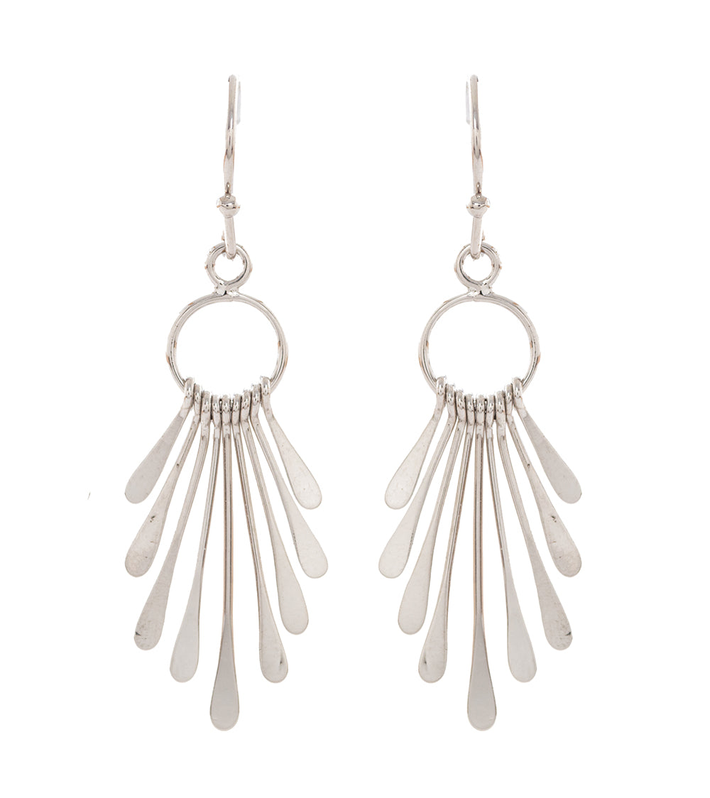 Fringe Earrings, Rhodium Plated