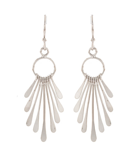 Fringe Earrings, Rhodium Plated
