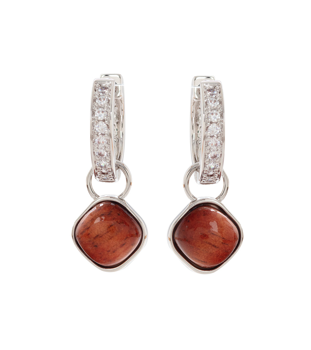 Koa Drop Earrings, Cubic Zirconia