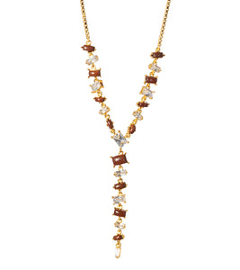 Koa Cubic Zirconia Necklace 14k Gold Plated