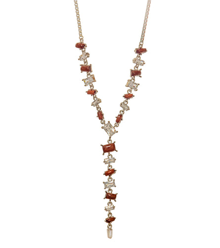 Koa Cubic Zirconia Necklace Rhodium Plated