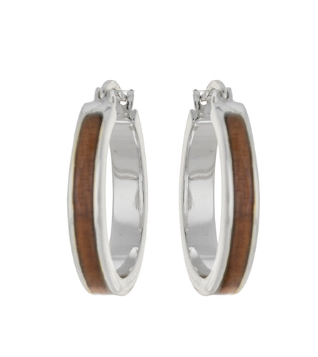 Koa Hoop Earrings 25mm