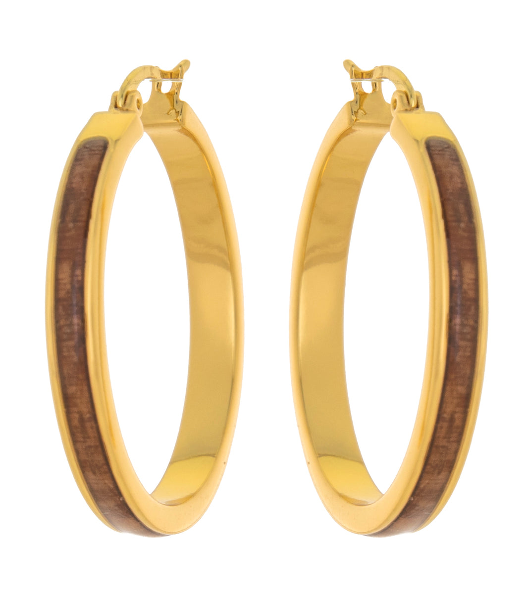 Koa Hoops Earrings 35mm - MJHC36446