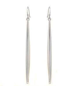 Rhodium Spear Fishhook Earrings