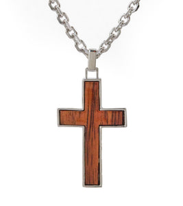 Koa Cross Pendant, Large