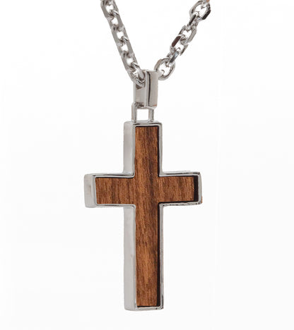 USS Missouri Teak Cross Pendant, Large