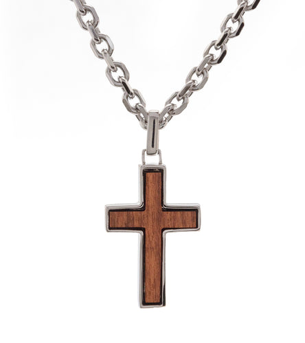 USS Missouri Teak Cross Pendant, Small