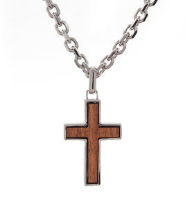 USS Missouri Teak Cross Pendant, Small